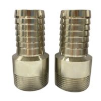 Tornillo de lengüeta para manguera de acero inoxidable 304 316 de gran tamaño, adaptador reductor de manguera, pezón con rosca macho G3/4