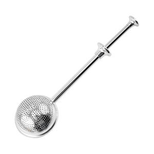 Colador de té de acero inoxidable 304 SYH406 al por mayor, infusor de bola de malla reutilizable con asa para exprimir - Product Image 4