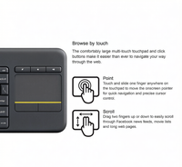 K400 Plus Smart TV Notebook Desktop Touch Mute Wireless Touchpad Keyboard untuk PC Laptop Android
