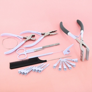 High Quality Hair Extension Tool Stainless Steel Micro Links <b>Tape</b> in Weft Pressing Plier Snipping Thread Scissors Finger Tool - Product Image 1