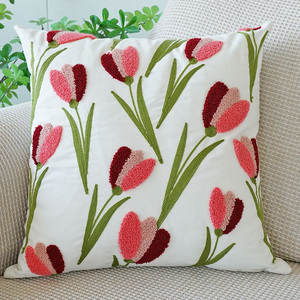 Coton populaire broderie fleur jeter chambre décor à la maison oreillers <span class=keywords><strong>housses</strong></span> <span class=keywords><strong>de</strong></span> coussin <span class=keywords><strong>pour</strong></span> <span class=keywords><strong>canapé</strong></span> - Product Image 6