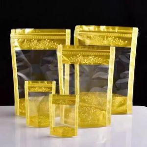 Giấy <span class=keywords><strong>2025</strong></span> đứng lên túi với rõ ràng trong suốt cửa sổ phía trước dây kéo khóa Zip khóa bao bì túi - Product Image 2