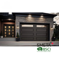 Porte de garage à panneaux plats en aluminium standard LONGTAI 8x7, réduction du bruit, résistance aux chocs, télécommande