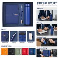 Coffret Cadeau d'Affaires 3-en-1 avec Carnet, Stylo et Thermos, Boîte Cadeau d'Entreprise Premium avec Logo Personnalisé pour Clients et Employés Dirigeants