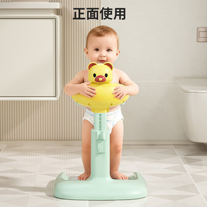 Adjustable Baby <b>Bath</b> Stand Green Bear 0-12 Months Non Slip <b>Support</b> For Toilet Use - Product Image 2