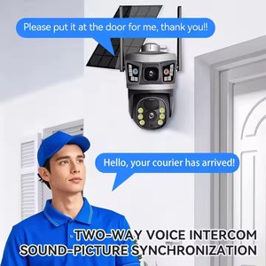 Cámara de seguridad para exteriores V380 Pro con energía solar, 2 lentes, 4G, tarjeta SIM, WIFI, visión nocturna, 4G, AI, Guardia de granja, vídeo, Sensor CMOS, nube/SD - Product Image 4