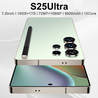 Smartphone S25 Ultra double SIM avec carte TF, 5G LTE, écran AMOLED 7,3 pouces 120Hz, 108MP, 8000mAh, 16 Go, 1 To, reconnaissance faciale, déverrouillage par empreinte digitale