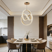 Lustre LED moderne à anneaux entrelacés, décoration de luxe pour la maison, idéal pour le salon, la salle à manger, la chambre à coucher, le hall d'entrée