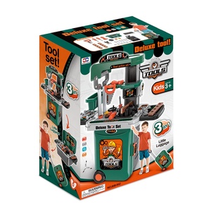 Ensemble d'outils pour enfants 008-952, 3 en 1, jeu d'outils réalistes, établi de travail, <span class=keywords><strong>jouet</strong></span> avec valise de voyage pour garçons, cadeaux - Product Image 6