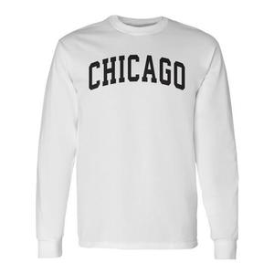 T-shirt classica a maniche lunghe con stampa Chicago Throwback - Product Image 1