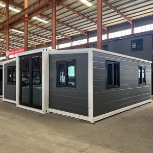 40ft Fertighaus Container haus 20-40ft erweiterbar 3 Schlafzimmer Stahl Holz Klapp Home Pläne Outdoor Hotel Sandwich Panel zum Verkauf - Product Image 2