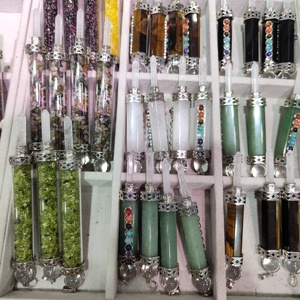 Pendolo Reiki in pietra mista artigianale con pendolo in cristallo naturale fatto a <span class=keywords><strong>mano</strong></span> all'ingrosso per la decorazione - Product Image 6