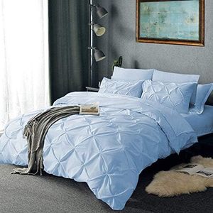 Juego de Funda Nórdica Abp Collection Azul Claro con Pliegues, Tamaño Twin/Twin XL, 3 Piezas, Algodón 800 Hilos, Diseño con Pliegues Pintuck - Product Image 5