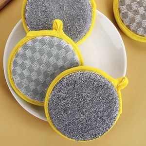 Spons Cuci Piring Dapur Bulat Dua Sisi untuk Kebersihan Rumah Tangga dari Panci dan Wajan - Product Image 3