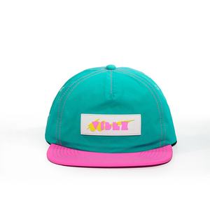 OEM <b>Hats</b> With Custom Logo 5 Panel <b>Flat</b> Brim Snapback Running Golf <b>Caps</b> Nylon Rubber Patch Gorras - Product Image 3