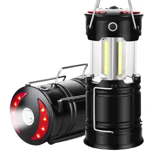 Venta al por mayor linterna led rojo-Linterna de Camping 3 en 1 recargable por USB, luz Led roja SOS, linterna de emergencia con Base magnética