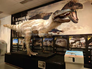 Dinosaure animatronique Tyrannosaurus Rex grandeur nature à commande par bouton pour parc à dinosaures jurassique, modèle robotique à plumes - Product Image 2