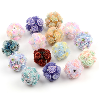 Perles de luxe en forme de rose, strass scintillants, fournitures en vrac pour la fabrication de bijoux DIY, chaînes de téléphone, couleurs pastel, vente en gros