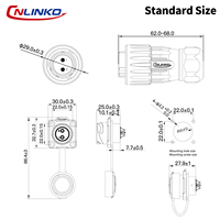 Connecteurs circulaires CNLINKO DH20 à 4 trous, étanches IP68 IPX9K, avec verrouillage à vis à trois points, résistants aux chocs, pour applications industrielles