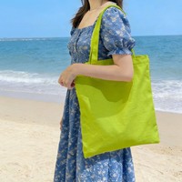 Sac fourre-tout en nylon personnalisé, multicolores pastel, léger, réutilisable, pliable, pour femmes et filles, plage, shopping quotidien