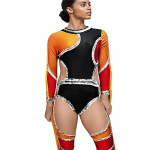 Uniformes de Majorette Estampados para Mujer, Ropa de Práctica de Manga Larga, Conjuntos de Uniformes de Majorette de Talla Grande, Uniforme de Animadoras de Alta Calidad - Product Image 1