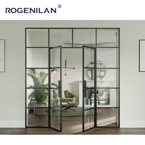 <span class=keywords><strong>Porta</strong></span> Crittall Residenziale, Partizione Interna, <span class=keywords><strong>Porta</strong></span> Francese in Alluminio con Vetro Temperato, Griglie, Porte a Battente per Ingresso - Product Image 2