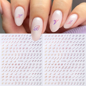 Noir blanc gothique lettre Nail Art autocollants Y2K anglais Alphabet Inscription conception adhésif décalcomanies Halloween <span class=keywords><strong>manucure</strong></span> fournitures - Product Image 3