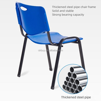 Chaise de conférence empilable en plastique et métal colorée, économique, pour salle de réunion, bureau à domicile, avec tablette d'écriture