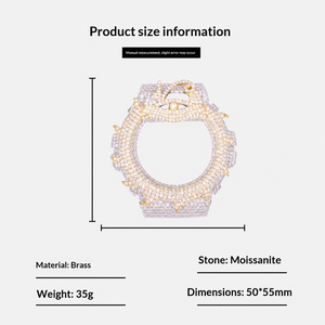 Boîtier de montre en laiton de luxe avec lunette en moissanite VVS en forme d'épingle de dragon, style Ice Out, pour Casio <span class=keywords><strong>G</strong></span>-<span class=keywords><strong>Shock</strong></span> DW6900, pièces de montre Hip Hop, vente en gros - Product Image 2