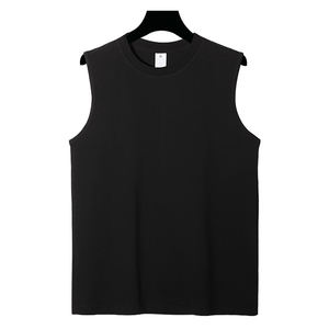 2026 Summer New Arrival 220g Versatile Solid Color <b>Men's</b> <b>Tank</b> <b>Top</b> <b>White</b> Outerwear Sleeveless Tshirt Customizable Logo Undershirt - Product Image 2
