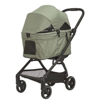 Poussette pour animaux de compagnie de haute qualité, cadre en alliage d'aluminium, frein à une touche, poignée en mousse EVA, panier extra large, transporteur pour chien et chat