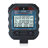 Stopwatch Elektronik Kronograf Tahan Air Tianfu PC90 Tiga Baris 60 Saluran dengan Fitur Countdown untuk Pengatur Waktu Wasit Profesional
