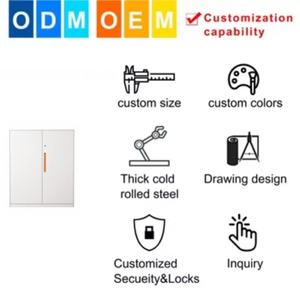 Armoires de classement basses en acier avec serrure à clé à vendre, armoires de classement basses modernes en métal pour bureau, mobilier de bureau, hôpital - Product Image 4