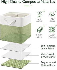 Boîtes de rangement pliables en tissu, lot de 6, cubes organisateurs pliables avec poignées en corde pour vêtements, jouets, maison - Product Image 5