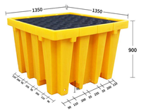 Palettes en plastique pour la collecte des déversements IBC, 100% HDPE, palettes pour un seul conteneur, fabricant d'usine
