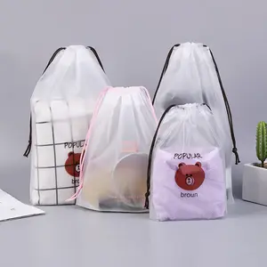 Kıyafet dolabı İpli çanta açık havada seyahat su geçirmez buzlu şeffaf ayakkabı saklama çantası fermuar kilitli çanta organizatör