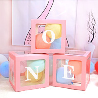 Vente en gros de boîtes transparentes en PVC 30*30*30, boîte à lettres personnalisée, boîte surprise, boîte à ballons transparente pour la décoration de fête