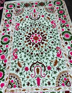 Handmade Uzbek Suzani <b>Throw</b> Wall Hanging Boho Home Decor Table <b>Cover</b> Ethnic <b>Bed</b> <b>Cover</b> Indian Luxury Blanket B2B Bulk Wholesale E - Product Image 1