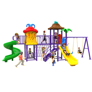New Design Amusement Park Playground Interesting Comfortable Kids Outdoor Playground Equipment Play Set Plastic Slide With Swing