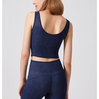 Crop top personnalisé, décolleté en V, soutien-gorge sexy, soutien-gorge de sport torsadé, soutien-gorge de yoga inspiré du jean, soutien-gorge de yoga de fitness à séchage rapide pour la salle de sport