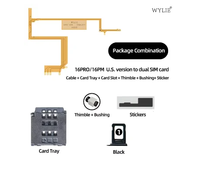 Adaptateur Wylie Esim DUAL SIM pour iPhone 16, 16 PLUS, 16 Pro, 16 PRO Max Version USA, Lecteur de carte SIM simple/double avec fente flexible et plateau