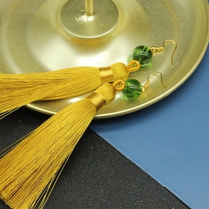 Nuovi Orecchini Anime <span class=keywords><strong>Akatsuki</strong></span> No Yona, Principessa Yona dell'Alba, Haku con Perline Verdi e Nappine, Clip per Orecchie, Accessori Cosplay per Donne - Product Image 6