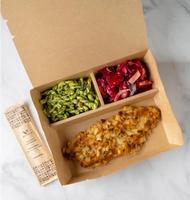 Boîte à bento jetable en papier kraft, boîte à bento en carton à 3 compartiments