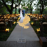 Accessoires de mariage : Pigeon de la paix lumineux, support de lumière de guidage pour allée de mariage, décoration d'allée de mariage, éclairage de scène, lampe de chemin lumineuse en forme de pigeon