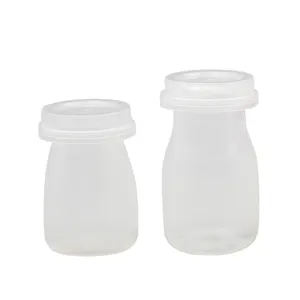 Disposable food grade plastic PET custom yogurt cups yogurt container packaging with lids