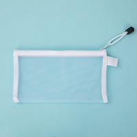 Grande trousse à crayons en nylon avec fermeture éclair transparente en maille, idéale pour les élèves, parfait pour un cadeau