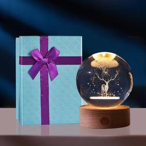 Bola de Cristal Navideña con <span class=keywords><strong>Estrellas</strong></span>, Luz Nocturna, Regalos al por Mayor, Recuerdos, Decoración de Cristal, Artesanías, <span class=keywords><strong>Regalo</strong></span> de San Valentín, Regalos de Navidad - Product Image 4