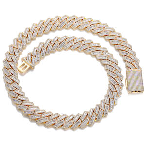 Shining High Quality Fashion Hip Hop 12MM Width 5A CZ Cuban Link <b>Chain</b> <b>Iced</b> <b>Out</b> Cuban Necklace and Bracelet - Product Image 2