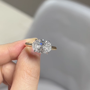 Anillo de Compromiso de Diamante Ovalado Cultivado en Laboratorio de 1 Quilate, Oro Amarillo de 18K IGI, Anillo de Lujo para Mujer, Anillo de Aniversario, Anillo de Promesa - Product Image 2