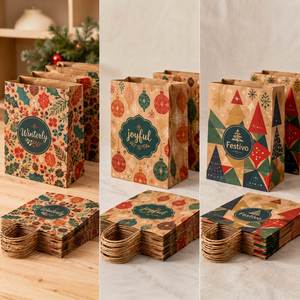 Bolsa de Regalo Personalizada de Papel Kraft, Bolsa Promocional para Regalos, Bolsa de Embalaje de Grado Alimenticio, Sachet Personalizado - Product Image 6